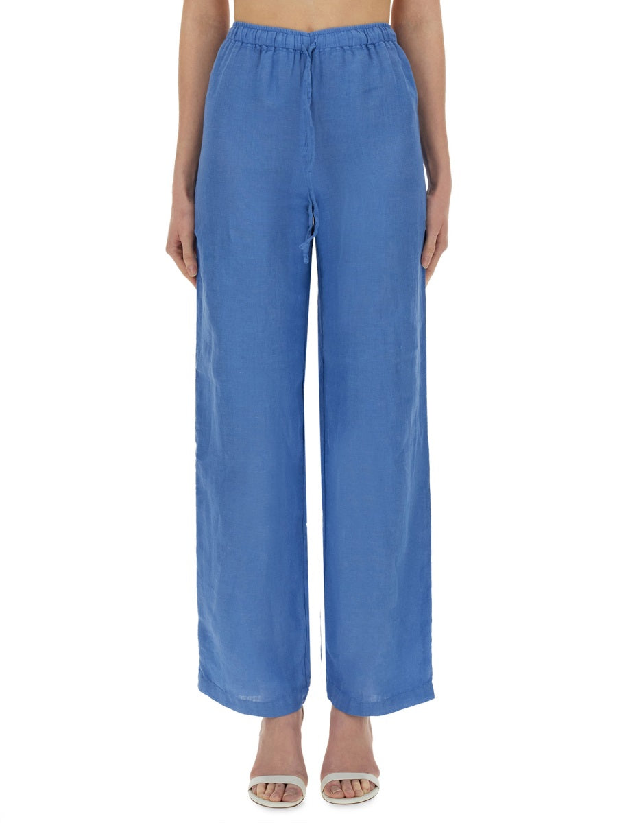 120% Lino Pantaloni - Blu | Wanan Luxury