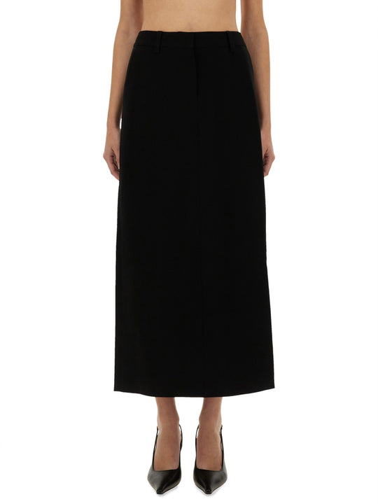 Textured Crepe Maxi Skirt