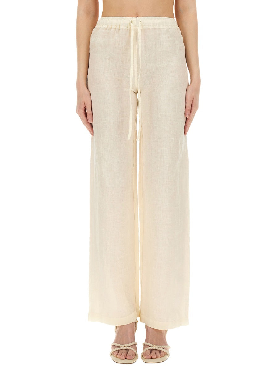120% Lino Pantaloni - Bianco | Wanan Luxury