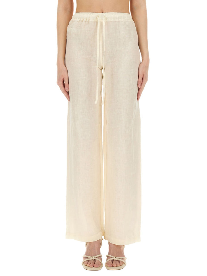 120% Lino Pantaloni - Bianco | Wanan Luxury