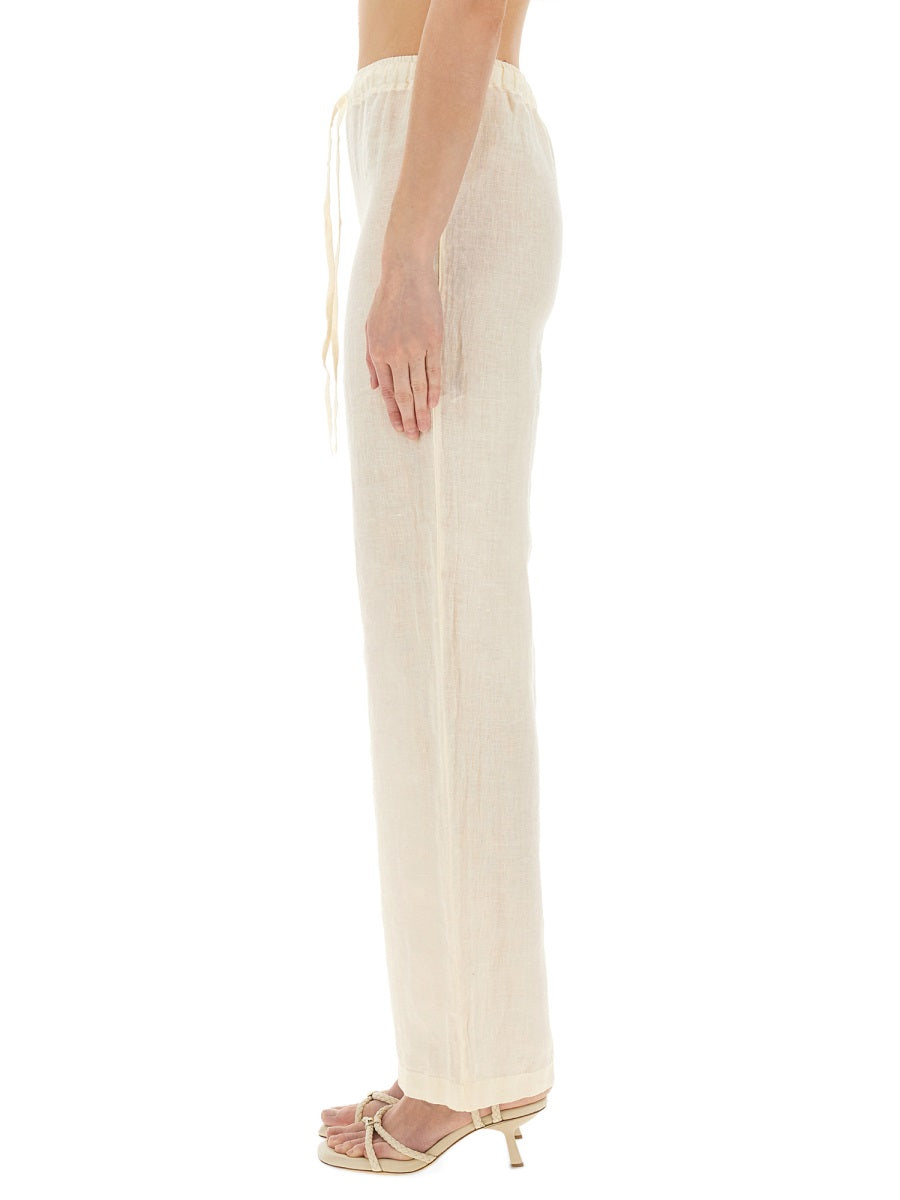 120% Lino Pantaloni - Bianco | Wanan Luxury