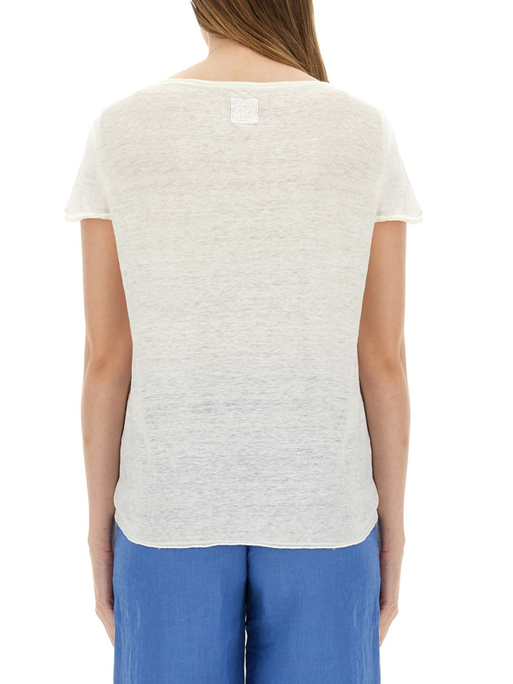 120% Lino T shirt - Bianco | Wanan Luxury