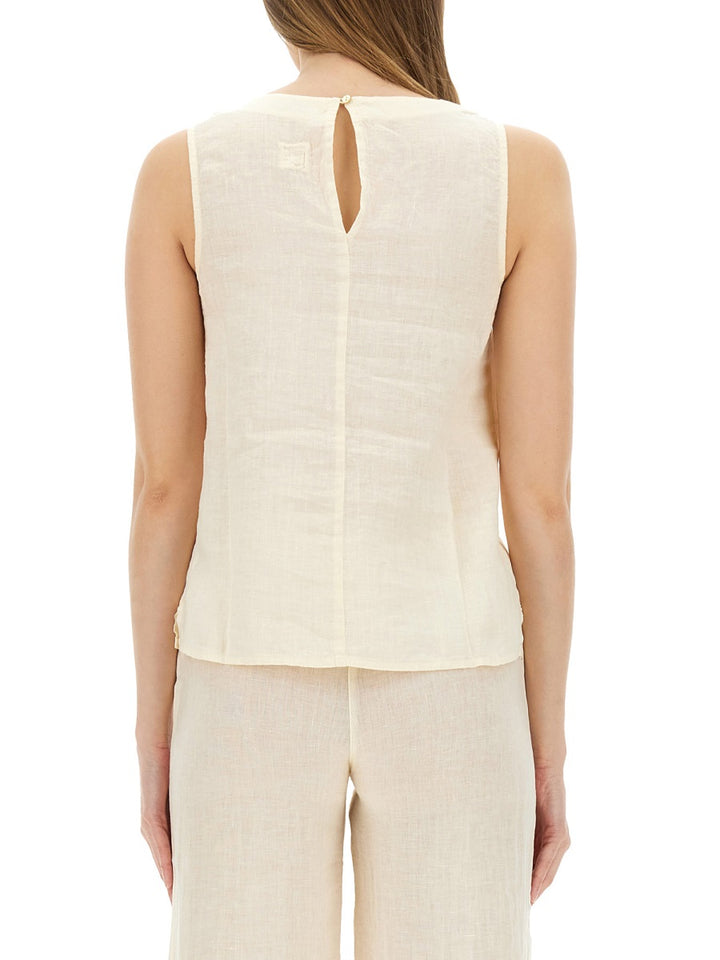 120% Lino Top - Beige | Wanan Luxury