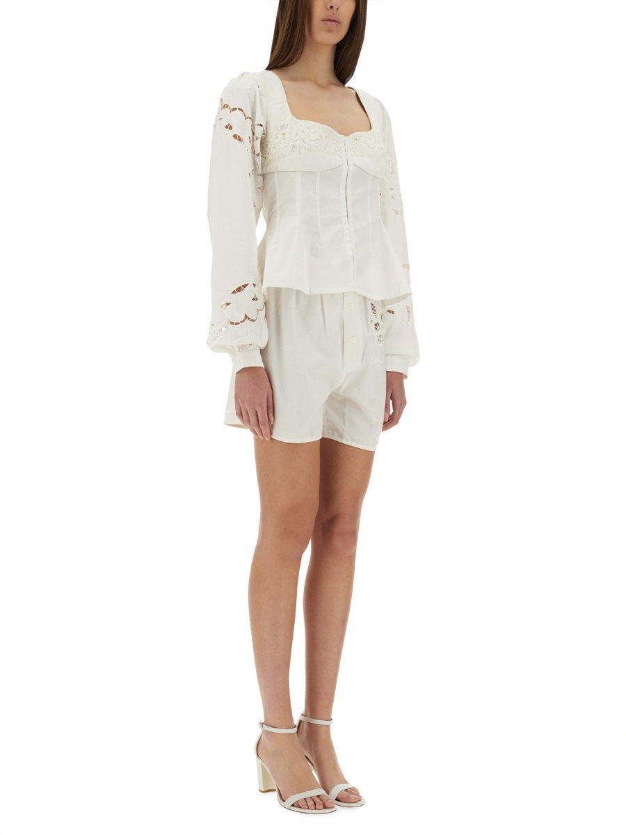 Marine Serre Shorts - Bianco | Wanan Luxury