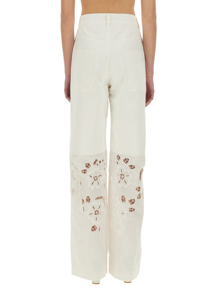 Marine Serre Pantaloni - Bianco | Wanan Luxury