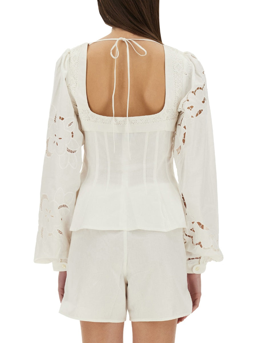 Marine Serre Top - Bianco | Wanan Luxury