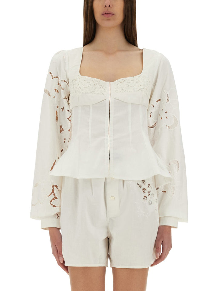 Marine Serre Top - Bianco | Wanan Luxury