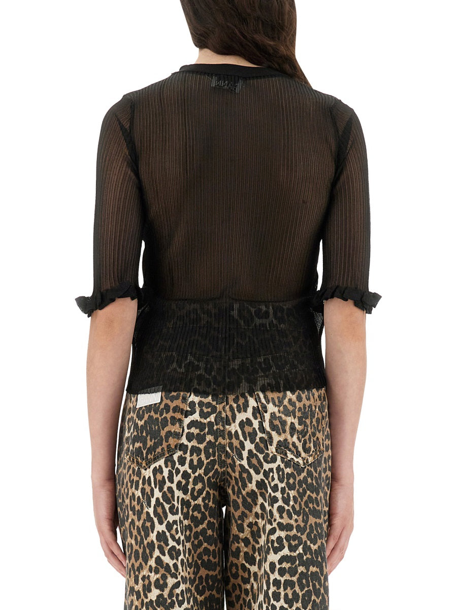 Ganni Top - Nero | Wanan Luxury