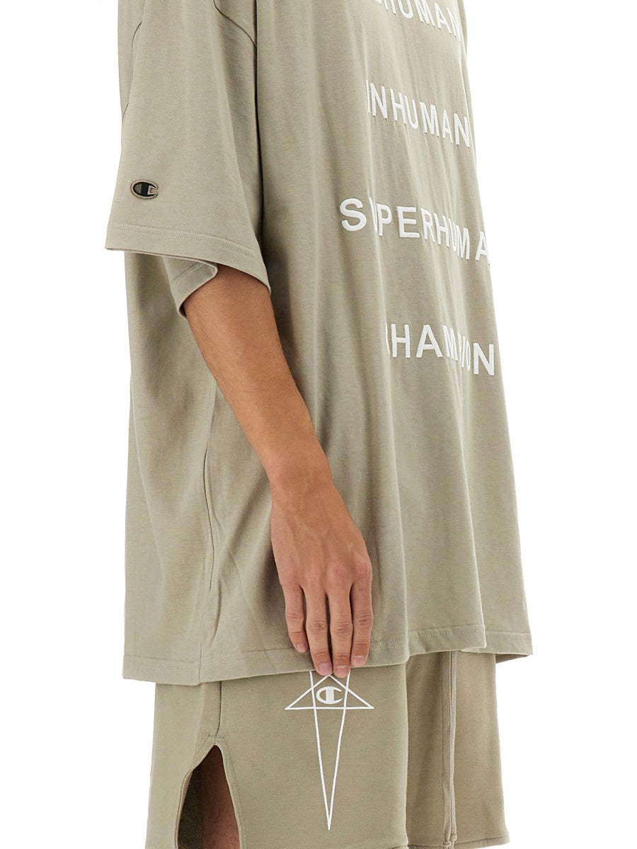 Rick Owens x Champion T shirt - Beige | Wanan Luxury