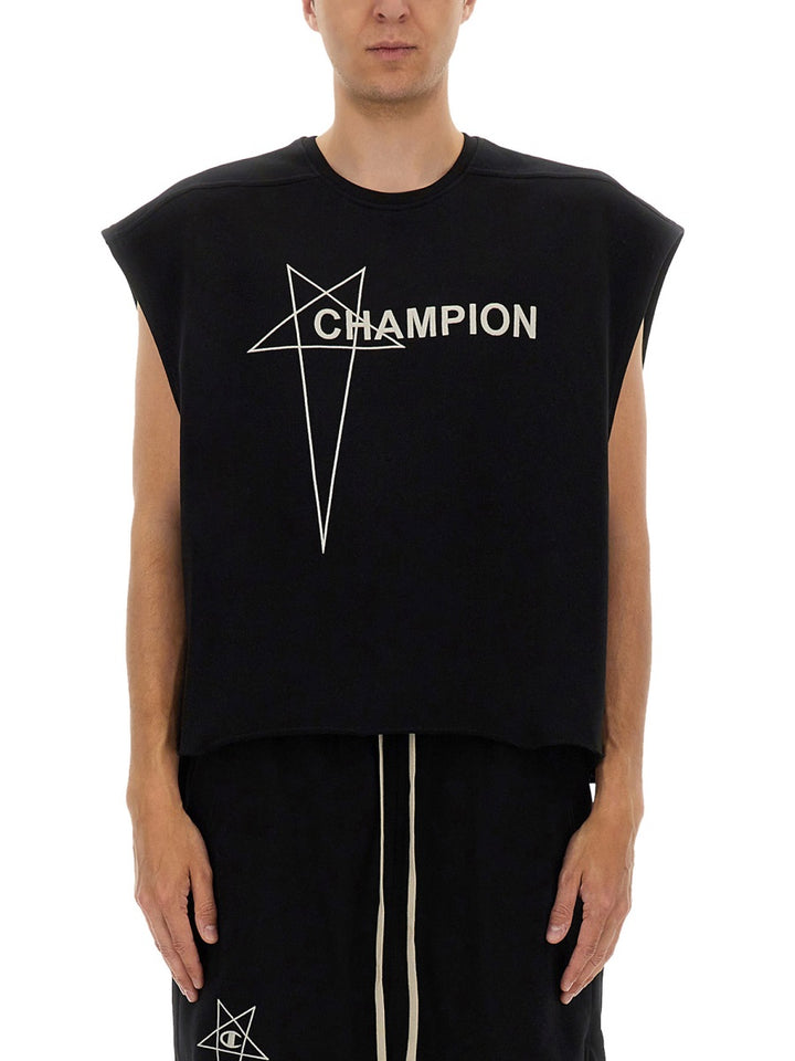 Rick Owens x Champion T shirt - Nero | Wanan Luxury