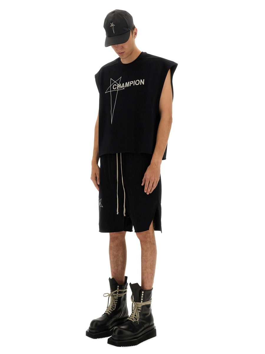 Rick Owens x Champion T shirt - Nero | Wanan Luxury