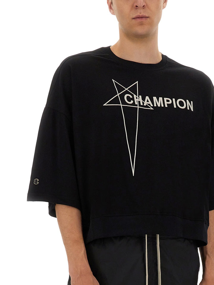 Rick Owens x Champion T shirt - Nero | Wanan Luxury