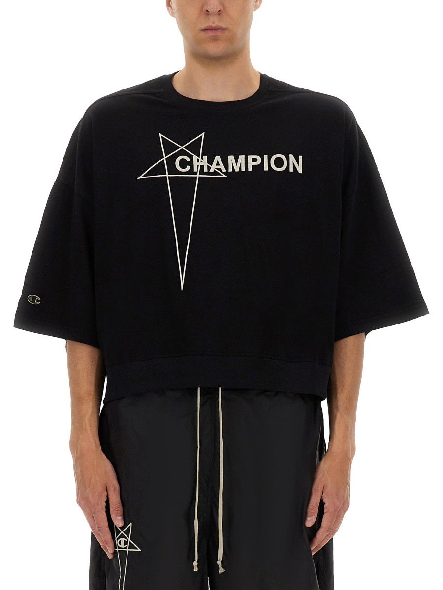 Rick Owens x Champion T shirt - Nero | Wanan Luxury