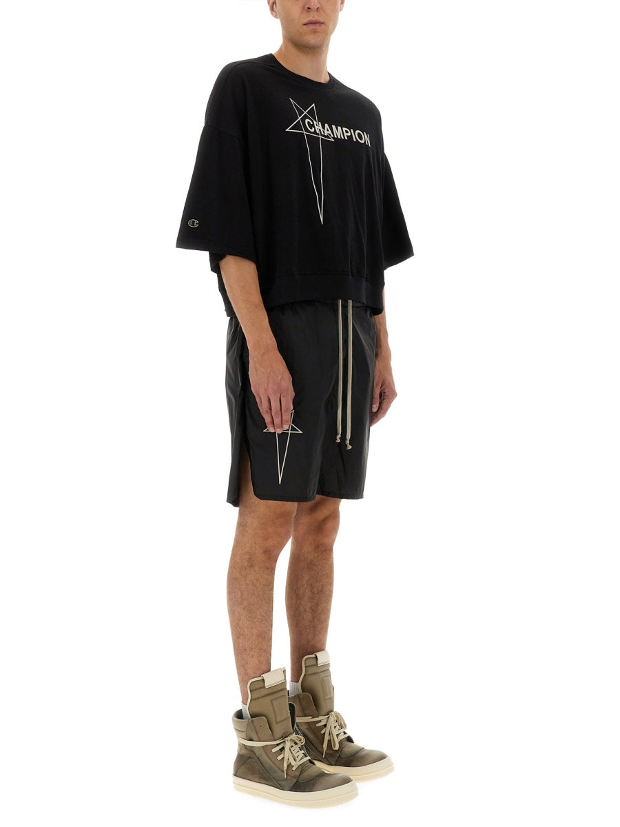 Rick Owens x Champion T shirt - Nero | Wanan Luxury