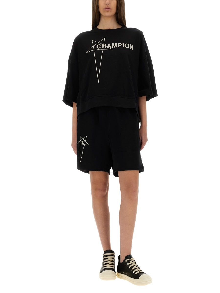 Rick Owens x Champion T shirt - Nero | Wanan Luxury