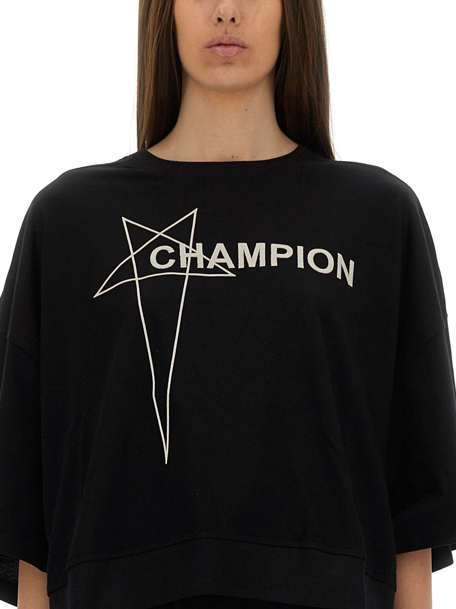 Rick Owens x Champion T shirt - Nero | Wanan Luxury