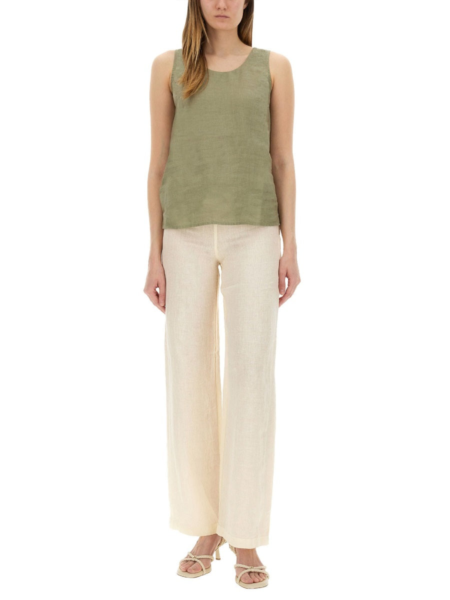 120% Lino Pantaloni - Bianco | Wanan Luxury