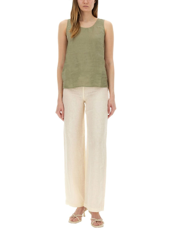 120% Lino Pantaloni - Bianco | Wanan Luxury