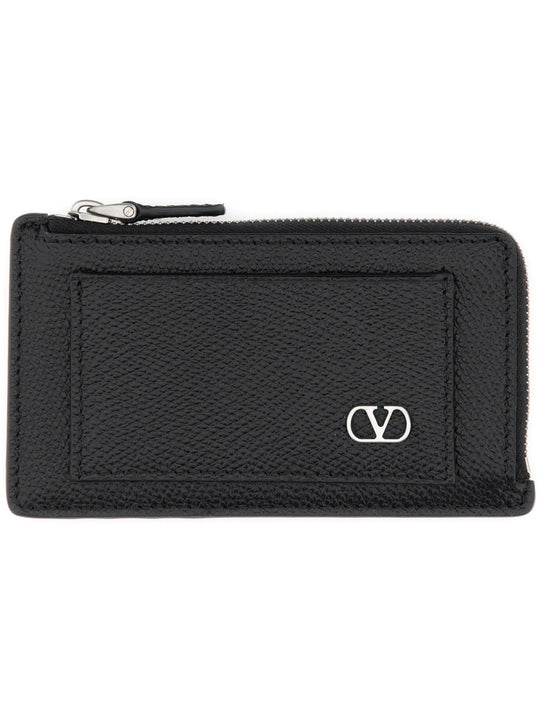 "Vlogo Signature" Leather Coin Purse