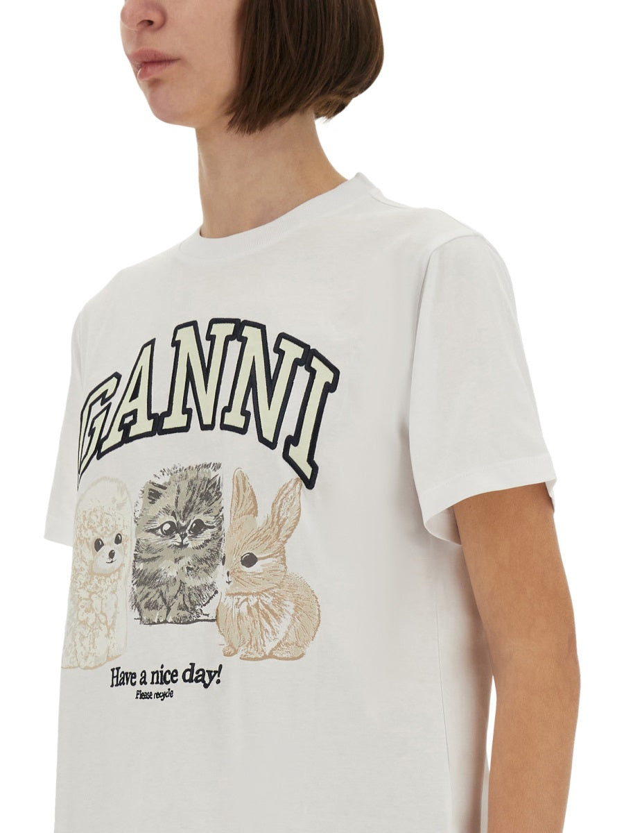 Ganni T shirt - Bianco | Wanan Luxury