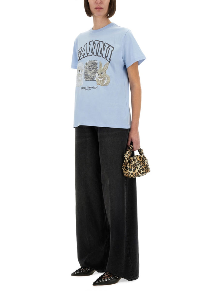 Ganni T shirt - Blu | Wanan Luxury