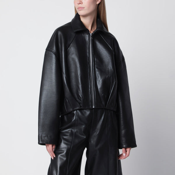 Black Cropped Leather Jacket