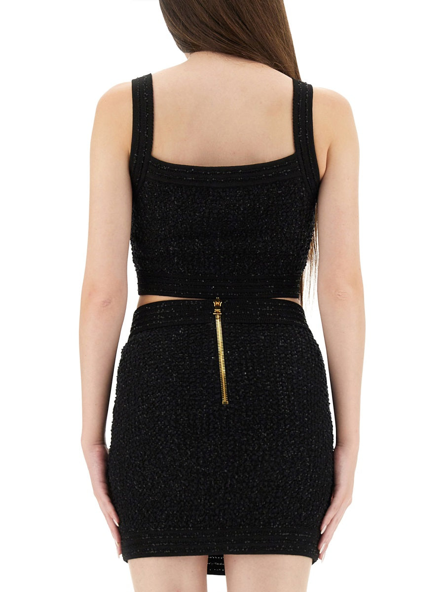Balmain Top - Nero | Wanan Luxury