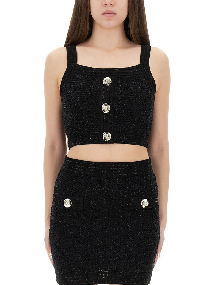 Balmain Top - Nero | Wanan Luxury