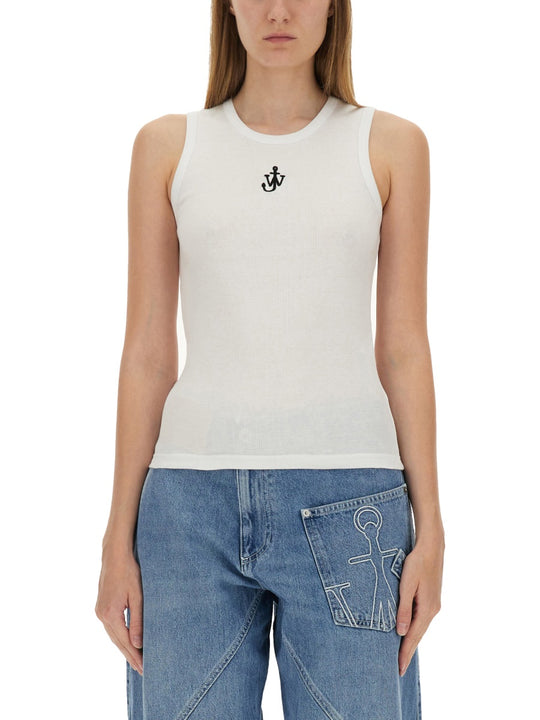 "Anchor Jwa" Logo Tank Top