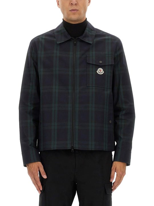 Checked Cotton Gabarine Shirt Jacket