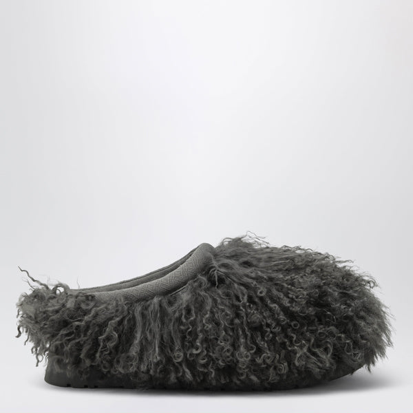 Grey Tazz Fluff Momma Slippers In Shearling