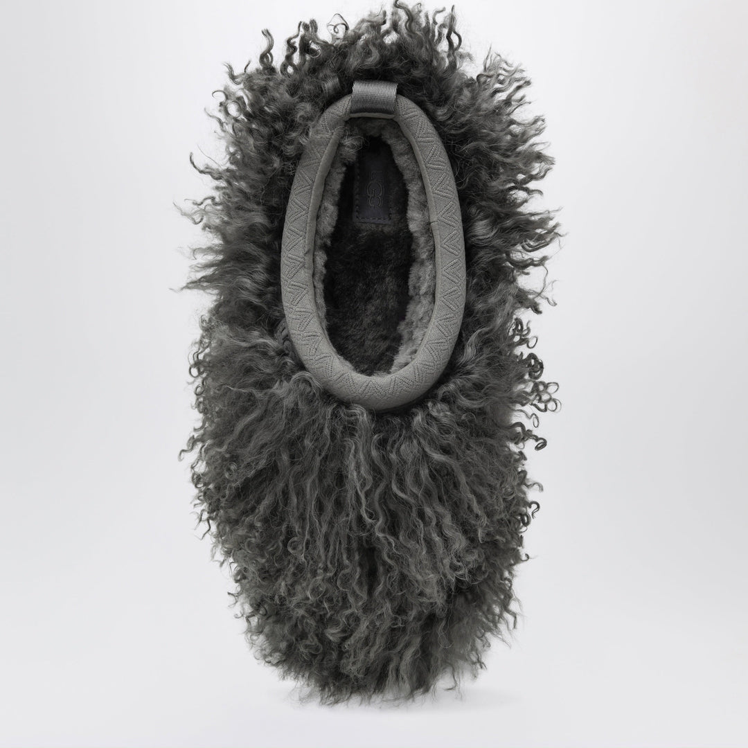 Ugg Grey Tazz Fluff Momma Slippers In Shearling