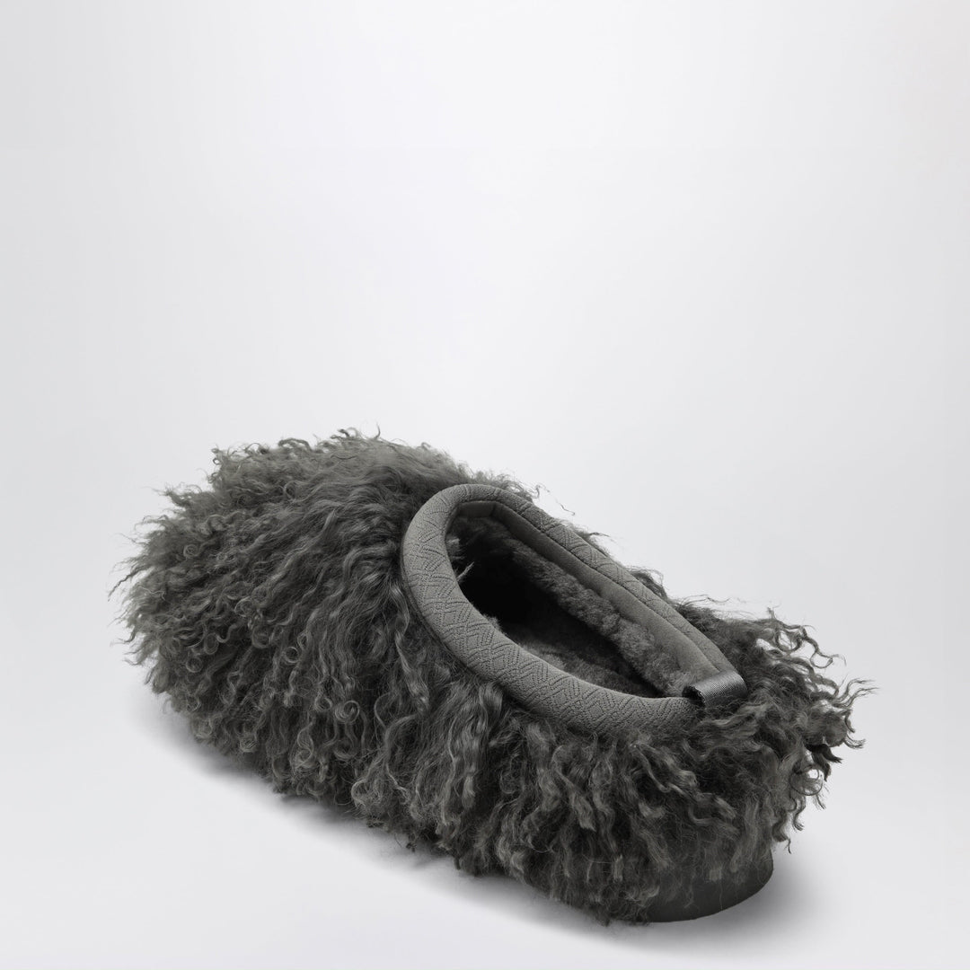 Ugg Grey Tazz Fluff Momma Slippers In Shearling