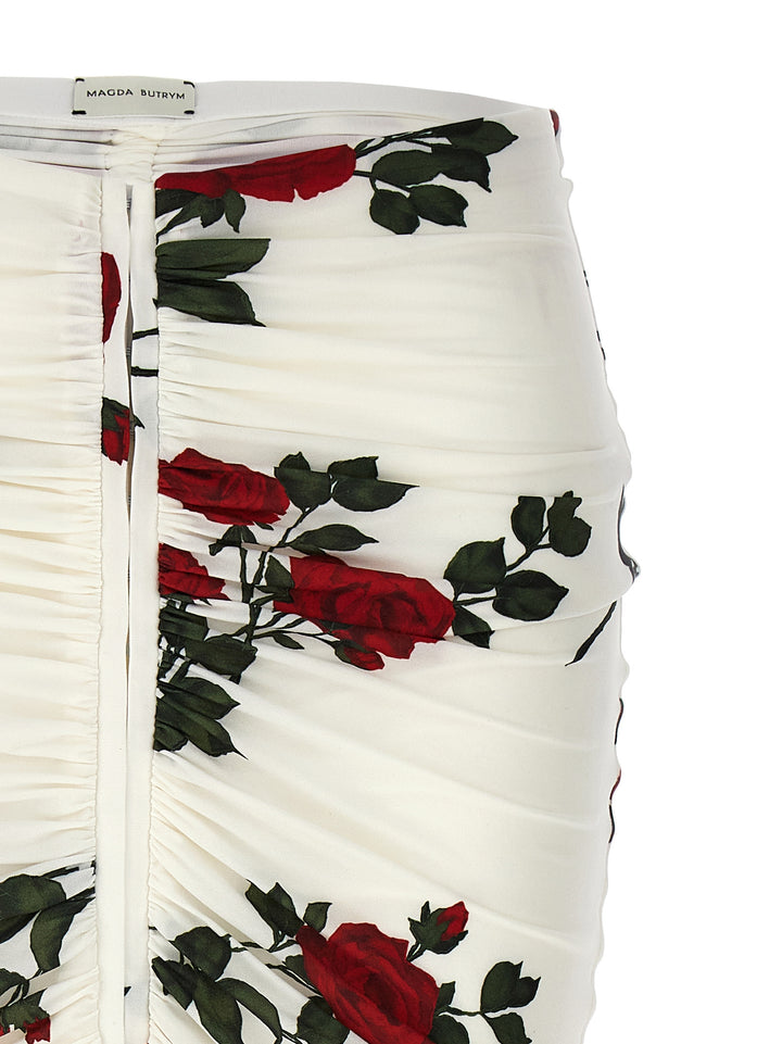 Floral Print Skirt Gonne Bianco
