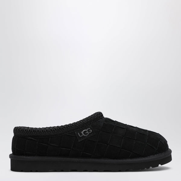Black Tasman Woven Slip-Ons In Suede