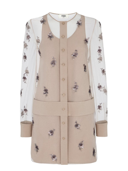 Abito In Tulle Con Ricami