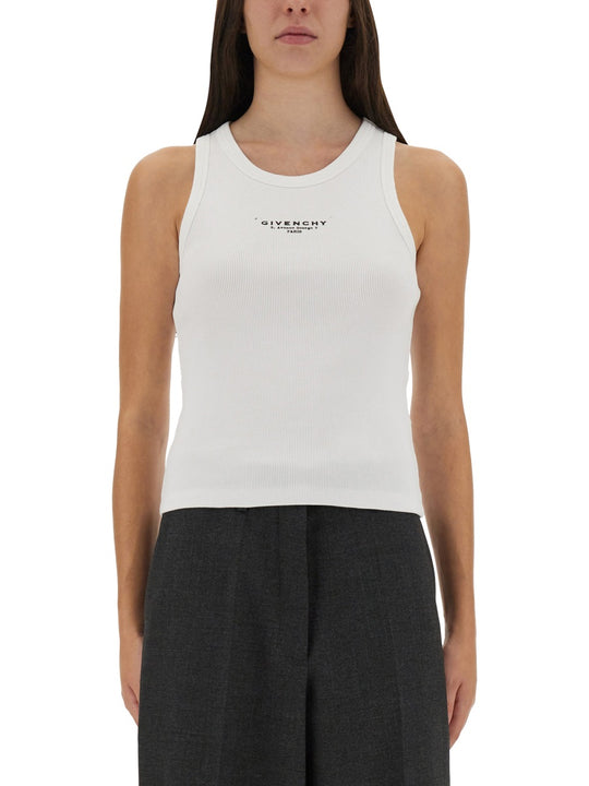 Slim Tank Top With Logo Print
