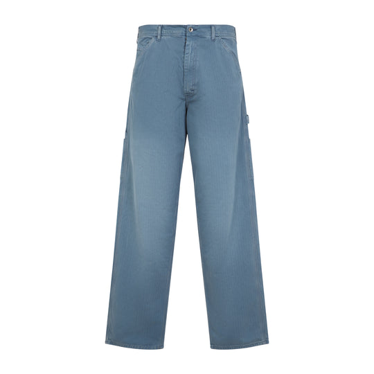 Blue 5 Pockets Cotton Jeans