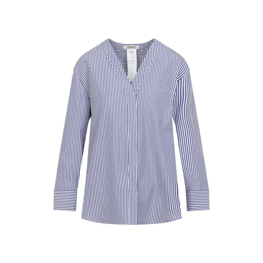 Light Blue And White Chicca Cotton Shirt