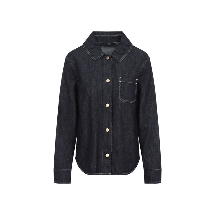 Max Mara`S Denim&leather - Blu | 9824dbb62896bc6333116116c220fc46f82cb4b7