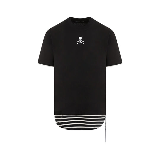 Black Layered Cotton T-Shirt