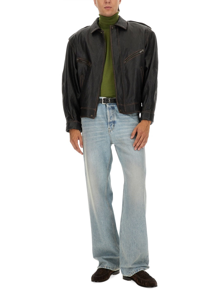 Saint Laurent Capi in Pelle - Marrone | Wanan Luxury