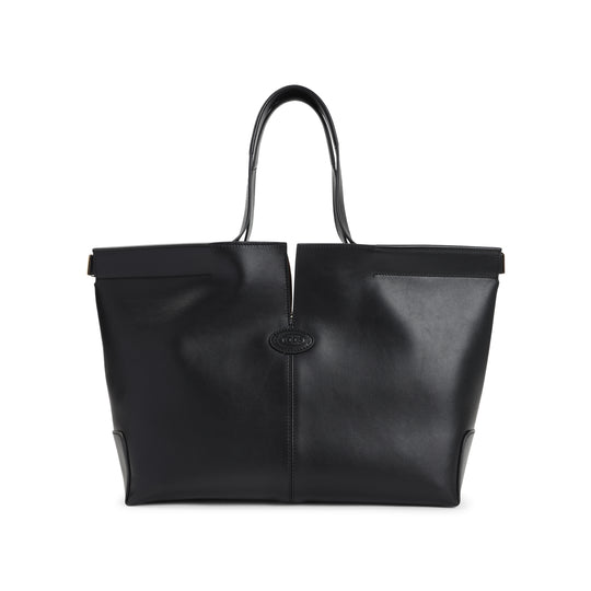 Black Di Bag Folio Leather Shoulder Bag