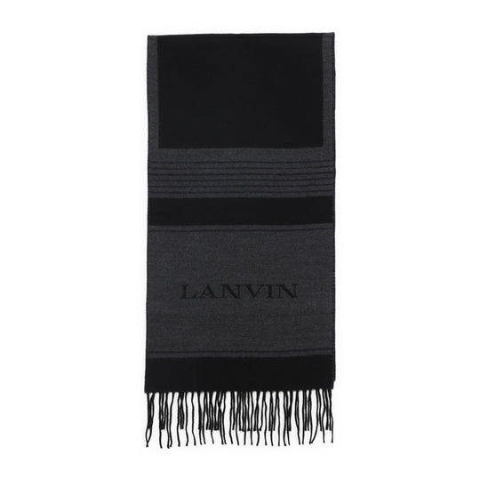 Black Squared Logo 35x180 Wool Scarf