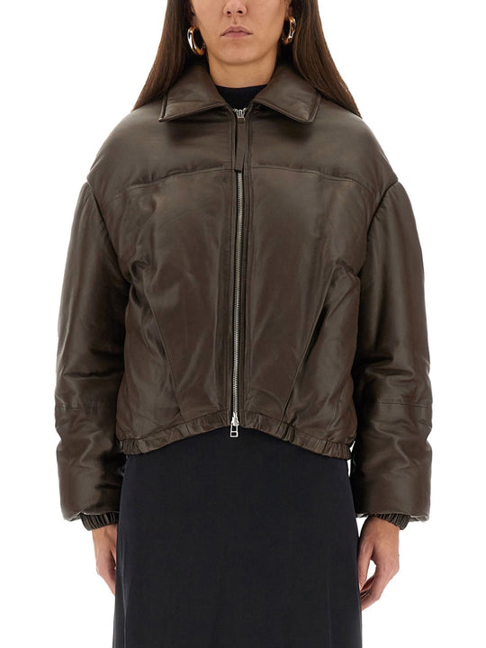 Leather "Puffer" Down Jacket
