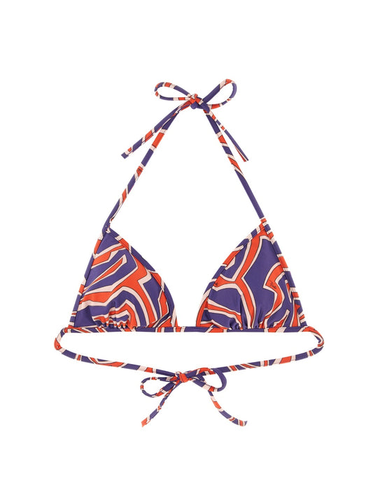 Maze Print Triangle Bikini Top