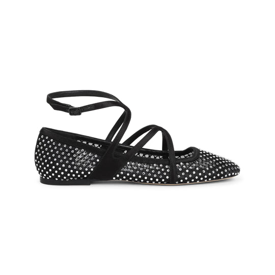 Black Astoria Mesh Ballerinas