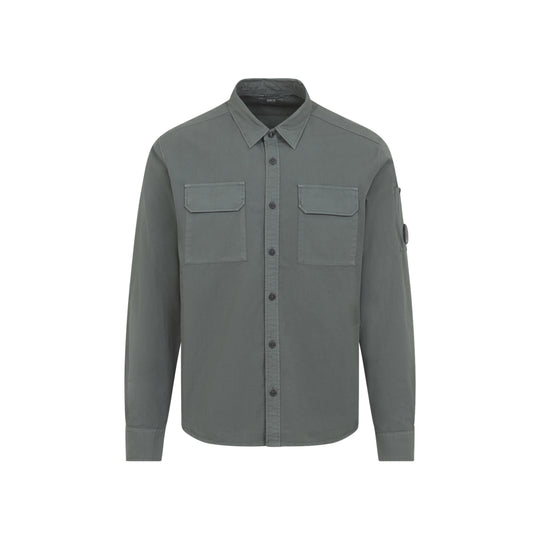 Green Organic Gabardine Shirt