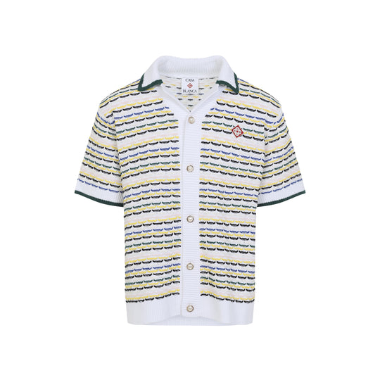 Multicolor Tuck Stitch Cotton Shirt