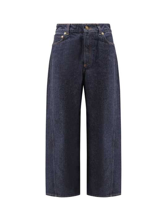 Twisted Dark Blue Denim Jeans